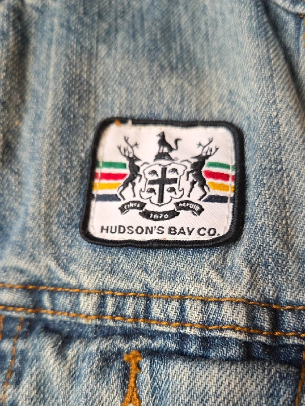 HBC Olympic Embroidered Patch Denim Jacket - Picture 2 of 6